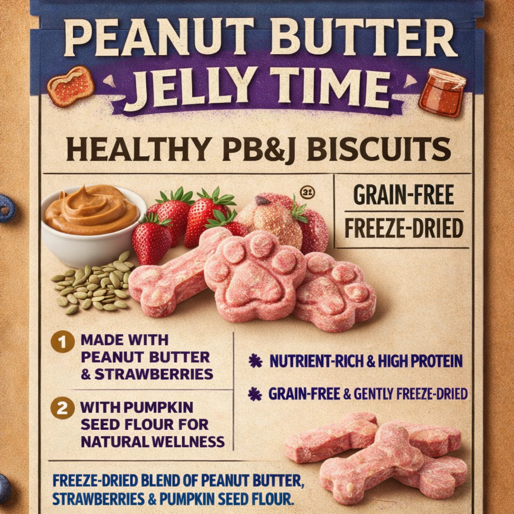 Peanut Butter Jelly Time Biscuit Treats dog biscuit treats from Ruff'n Treatz