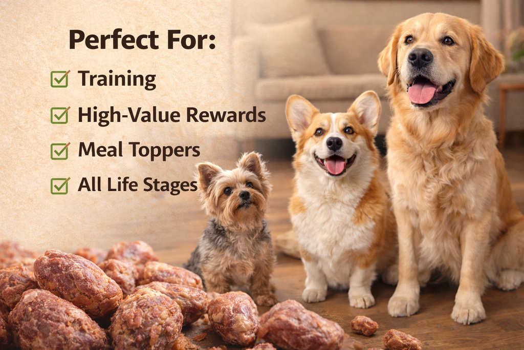 Chicken Hearts natural dog treats ready to serve