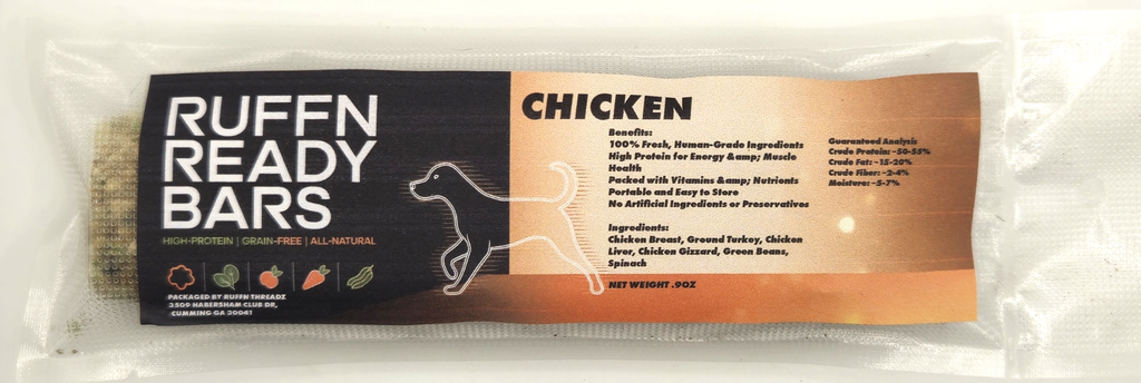 Close-up of Ruffn Ready Bars dog biscuit treats
