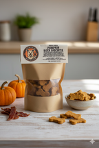Close-up of Pumpkin Buck Biscuits Freeze Dried dog biscuit treats