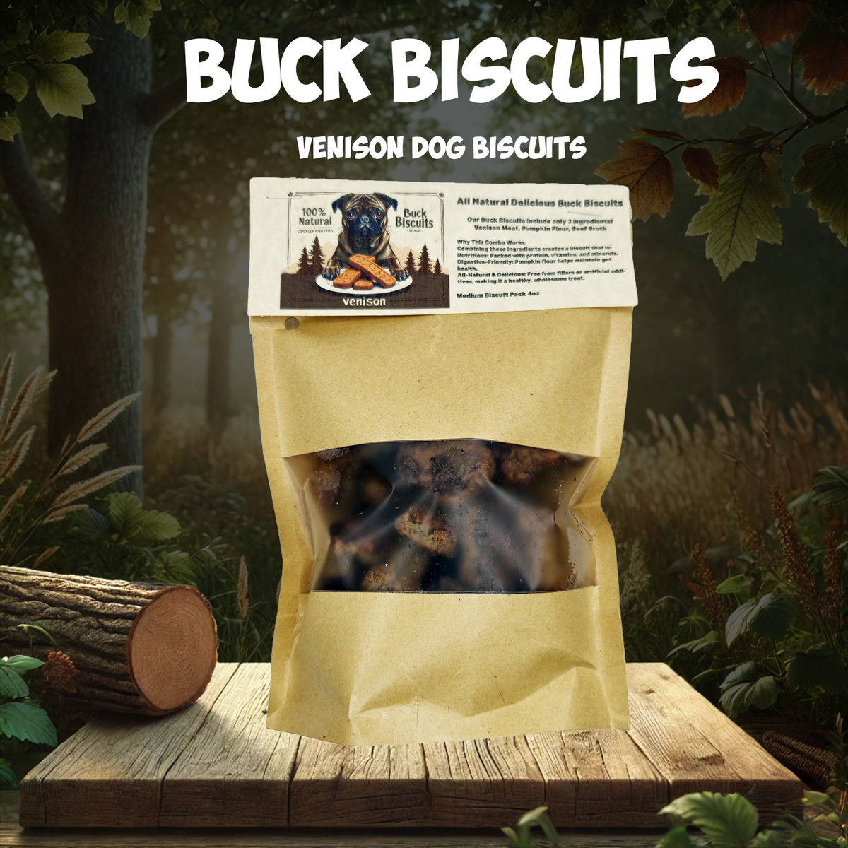 Close-up of Buck Biscuits Small Package Trainer Treat dog biscuit treats