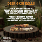 Deer Skin Jerky Rolls dog chews, package front view