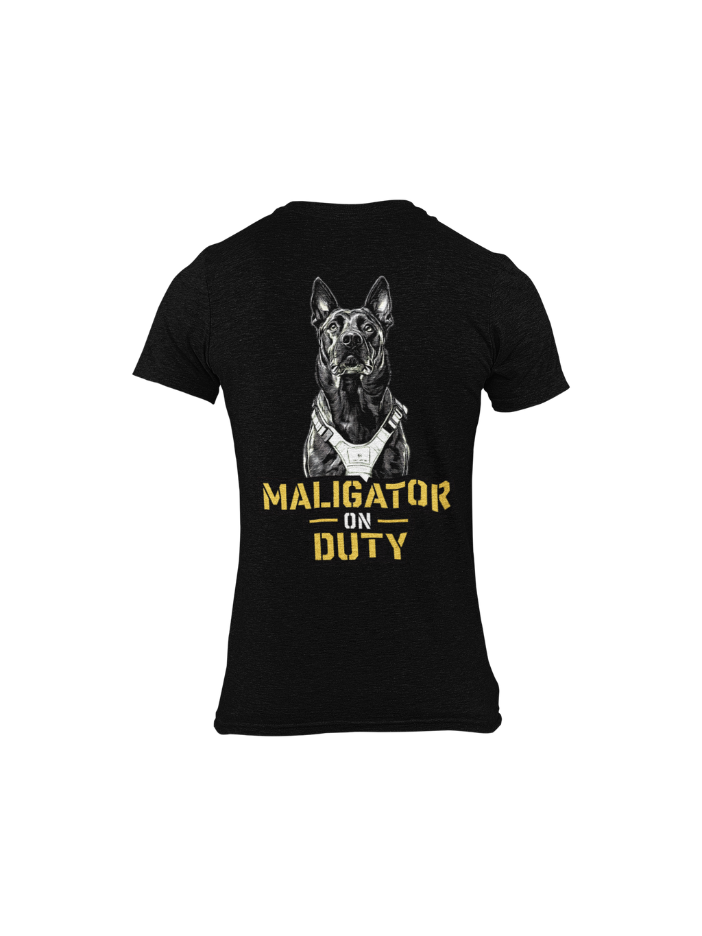 Maligator on Duty Belgian Malinois Tee from Ruff'n Threadz, front view