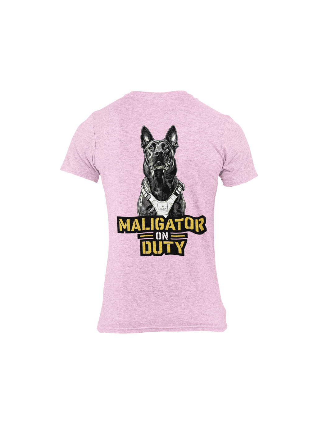 Maligator on Duty Belgian Malinois Tee graphic dog tee, design close-up