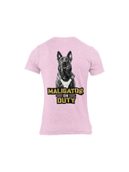 Maligator on Duty Belgian Malinois Tee graphic dog tee, design close-up