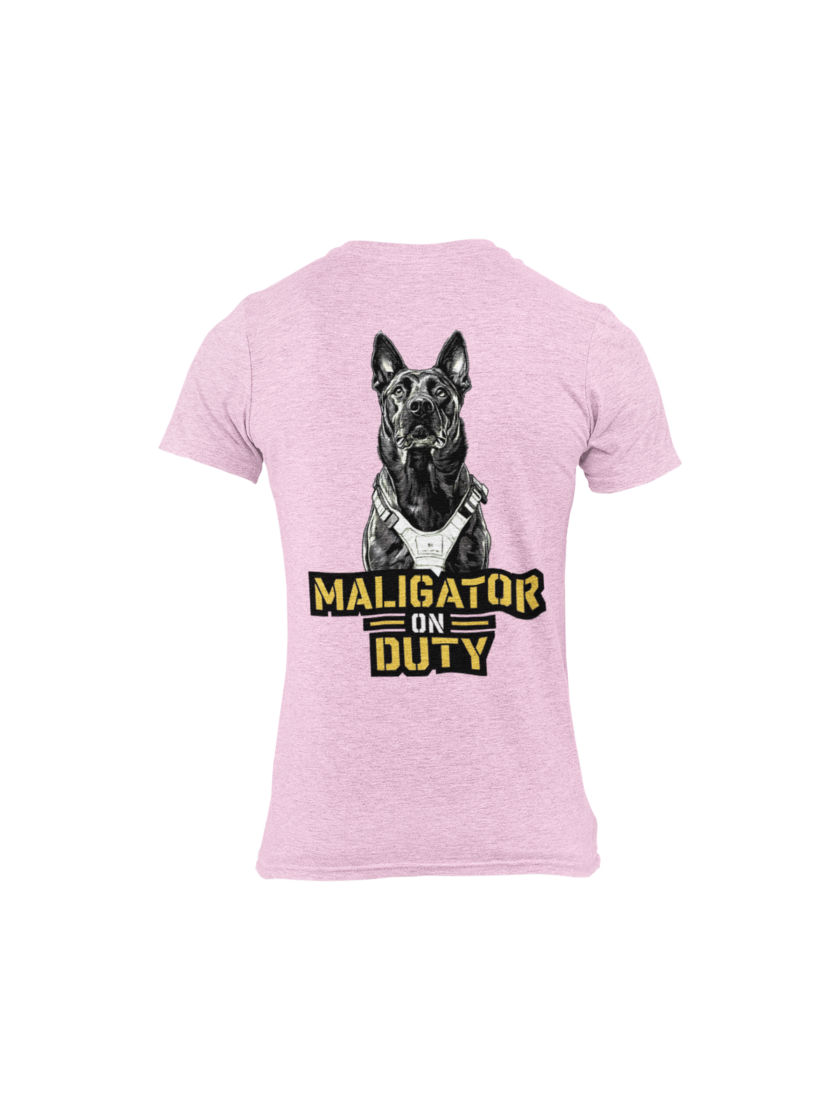 Maligator on Duty Belgian Malinois Tee graphic dog tee, design close-up