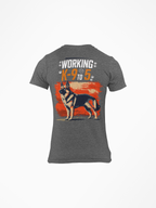 Working 9 to 5 German Shepphard Tee graphic dog tee, design close-up